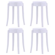 Stackable Stools 4 pcs White Plastic