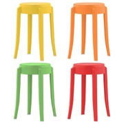 Stackable Stools 4 pcs Multicolour Plastic