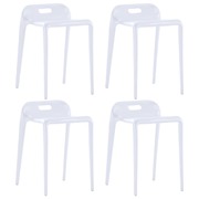 Stackable Stools 4 pcs White Plastic