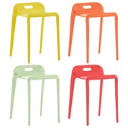 Stackable Stools 4 pcs Multicolour Plastic