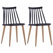 Dining Chairs 2 pcs Black Plastic