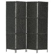 4-Panel Room Divider Black 154x160 cm Water Hyacinth