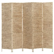 5-Panel Room Divider Water Hyacinth