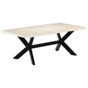 Dining Table Solid Mango Wood White