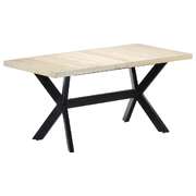 Dining Table Solid Mango Wood, White