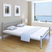 Bed Frame Grey Metal King Size