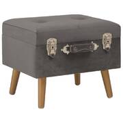 Storage Stool 40 cm Grey Velvet