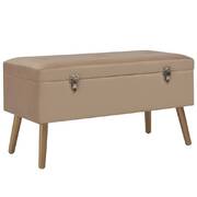 Bench with Storage Compartment 80 cm Beige Velvet