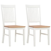 Dining Chairs 2 pcs White Solid Oak Wood