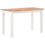 Dining Table Solid Oak Wood, White