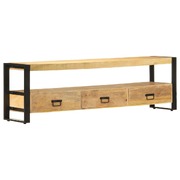 TV Cabinet With 3 Drawers Solid Mango Wood