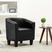 Leather Tub Chair Black