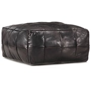 Pouffe Black Genuine Goat Leather