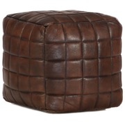 Pouffe Dark Brown Genuine Goat Leather