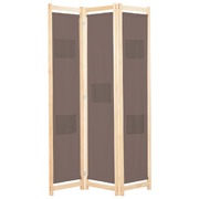 3-Panel Room Divider Brown 120x170x4 cm Fabric