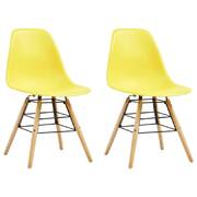 Dining Chairs 2 pcs Yellow Plastic