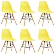 Dining Chairs 6 pcs Yellow Plastic
