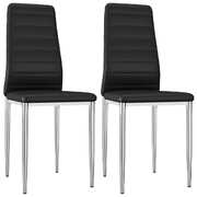 Dining Chairs 2 pcs faux Leather Black
