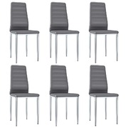 Dining Chairs 6 pcs faux Leather Grey