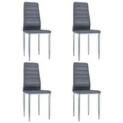 Dining Chairs 4 pcs faux Suede Leather Grey
