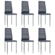 Dining Chairs 6 pcs faux Suede Leather Grey