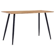 Dining Table Oak & Black MDF