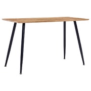 Dining Table Oak and Black 120x60x74 cm MDF