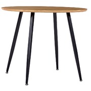 Dining Table Oak and Black MDF