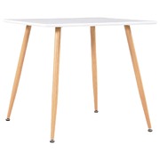 Dining Table White and Oak  MDF