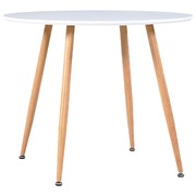 Dining Table White and Oak MDF