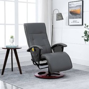 Massage Chair Grey faux Leather