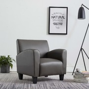 Sofa Chair Grey Faux Leather