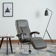 Massage Chair Cream Grey faux Leather