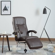 Massage Chair Cream Brown faux Leather