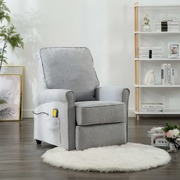 Massage Recliner Light Grey Fabric
