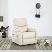 TV Massage Recliner Cream Fabric