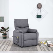 TV Massage Recliner Light Grey Fabric