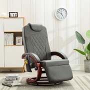 TV Massage Recliner Grey faux Leather