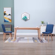 Dining Chairs 2 pcs Blue Fabric
