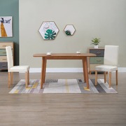 Dining Chairs 2 pcs Cream Faux Leather