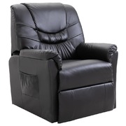 Reclining Chair Black Faux Leather