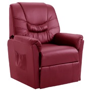 Reclining Chair Wine Red Faux Leather