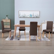 Dining Chairs 4 pcs Brown Fabric