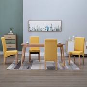 Dining Chairs 4 pcs Yellow Fabric