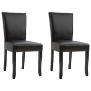 Dining Chairs 2 pcs Dark Brown faux Leather