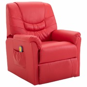 Massage Recliner Chair faux Leather Red