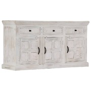 Sideboard 3 Doors Mango Wood White 