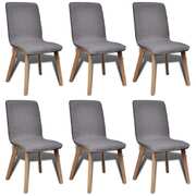 Dining Chairs 6 pcs Light Grey Fabric and Solid Oak Wood (241153+241154)