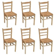 Dining Chairs 6 pcs Pinewood
