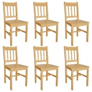 Dining Chairs 6 pcs Pinewood